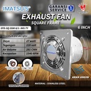 Exhaust Fan Stainless Steel 6" Inch Wall Air Duct Booster Fan Plafon Dinding Besi 6 Inci