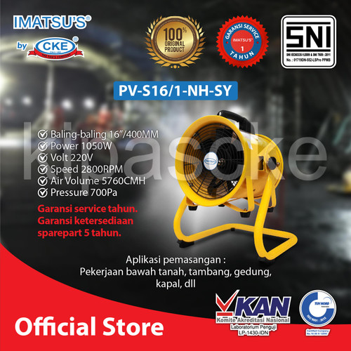 Imatsu Portable Ventilator PV-S16 1-NH-SY 16 Inch Blower Kipas Eksos
