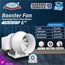 Inline Duct Fan Plastik 6" Inch Kipas Booster Ventilasi Extractor Fan