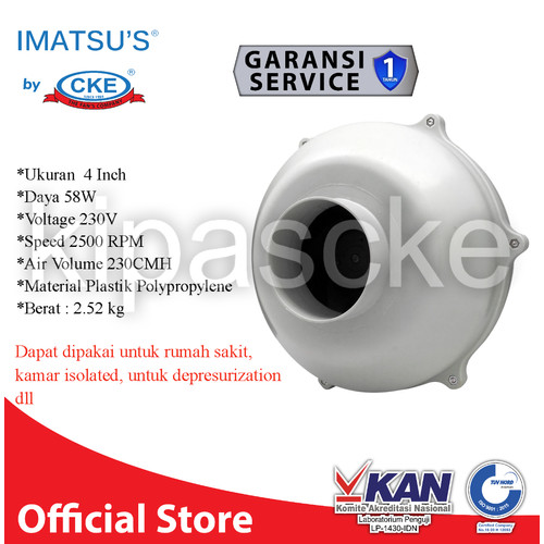 Inline Fan Plastik 4 inch Inline Fan PP 4 inch Duct Inline PP 4 inch