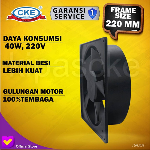 Panel Cooling Fan AC 20CM Kipas Fan Panel 220V AKA Ball bearing 8 Inch