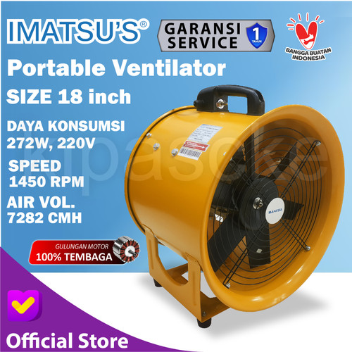 Portable Ventilator / Blower / Exhaust 18" Inch Kipas Blower Ventilasi