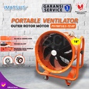 Portable Ventilator Blower Exhaust Drum Fan 18 Inch 220V Support Roda