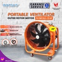 Portable Ventilator Blower Exhaust Drum Fan 20 Inch 220V Support Roda