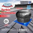 Turbin Ventilator 34 Inch Roof Turbine Fan Ventilasi Atap Rumah Pabrik 34" Stainless Steel