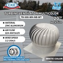 Turbin Ventilator Aluminium Warna Putih 18 20 24 Inch Turbine Ventilasi Atap Rumah Gedung 18" 20" 24" Inci White Coating