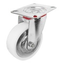 TORA Roda Nilon Putih Hidup 4 Inch Plat Skrup - Roda Caster Nylon