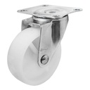 TORA Roda Nilon Putih Hidup 1 1/4 Inch Plat Skrup - Roda Caster Nylon