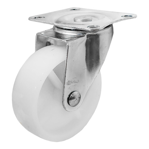 TORA Roda Nilon Putih Hidup 1 Inch Plat Skrup - Roda Caster Nylon