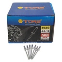 TORA Paku Rivet Warna Silver Box 649 4.8 x 12 mm