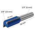 TORA Router Two Blade Straight Bits 10 MM x 1/4 Inch - Mata Profil