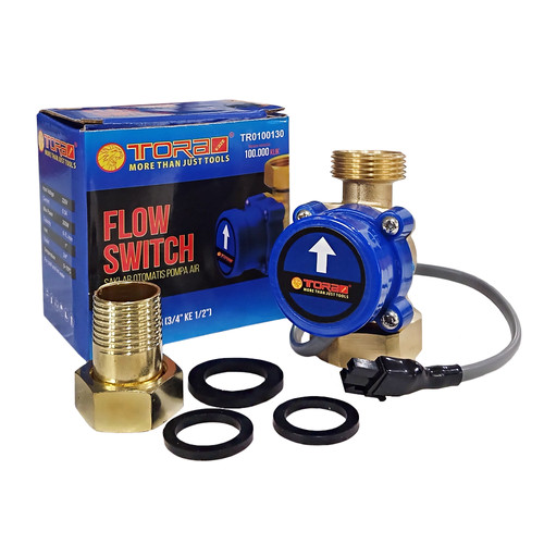 TORA Water Flow Switch 1" + 3/4" - Saklar Otomatis Pompa Air Body Kuningan