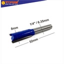 TORA Router Two Blade Straight Bits 8 MM 1/4 Inch - Mata Profil