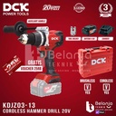 DCK Cordless Hammer Drill KDJZ03-13Z 20V Bor Impact Baterai Set 4 AH