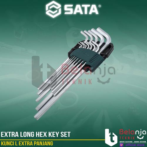 Sata Kunci L Extra Panjang 09104 12 PCS EXTRA LONG HEX KEY SET SAE CRV