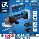 Mesin Gerinda Tangan Baterai Bosch GWS 18V-8 4 Inch Set Charger Battery 4 AH 18 Volt