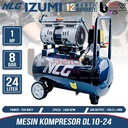 Izumi NLG Mesin Kompressor Angin Portable 1 HP 24 Liter Oilless Air Compressor Tanpa Oli 1HP