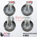 Roda Caster 4" Inch Karet Hidup Dan Mati Dijual Set Roda Gerobak 4 In