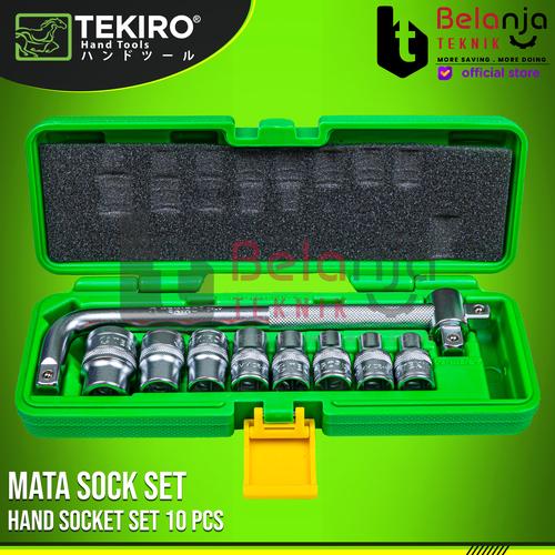 TEKIRO Kunci Shock Set 6 PT 1/2" Inch 8 - 24 MM 10 Pcs Kunci Sock Set
