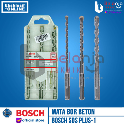 Mata Bor Beton Bosch Set 3 PCS SDS Plus-1 Hammer Drill Bit 3Pcs 6 8 10 MM