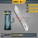 Deli Utility Knife Cutter Aluminium SK5 Auto-lock Pisau Cutter Kater Perkakas EDL4260