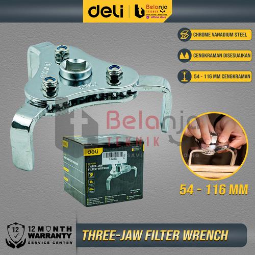 Deli Kunci Buka Filter 54-116mm Oli Universal Oil Filter Wrench Kaki 3