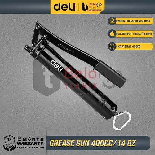 Deli Hand Grease Gun 400 CC Pompa Gemuk Stempet Tangan Manual 4500 psi