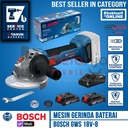 Mesin Gerinda Tangan Baterai Bosch GWS 18V-8 4 Inch Set X2 Charger Battery 2 AH 18V
