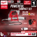 Milwaukee Grease Gun Cordless M12 GG-0 Pompa Gemuk Baterai Unit Only