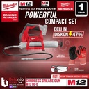 Milwaukee Grease Gun Cordless M12 GG-0 Pompa Gemuk Baterai Unit Only