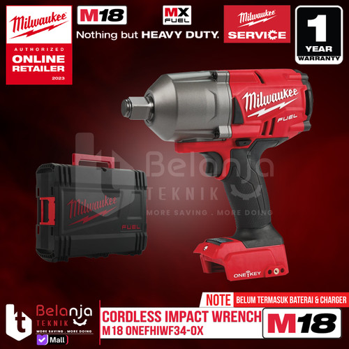Milwaukee Impact Wrench Baterai 3/4 In M18 ONEFHIWF34-0X 18V Unit Only