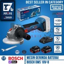 Mesin Gerinda Tangan Baterai Bosch GWS 18V-8 4 Inch Set X2 Charger Battery 4 AH 18V
