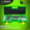 Tekiro Kunci Shock SET 8-32 MM 1/2" HAND Socket 24 Pcs 12 PT 8 - 32 MM