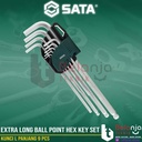 Sata KUNCI L Panjang 09101A 9 PCS Extra Long Ball Point Hex Key Set