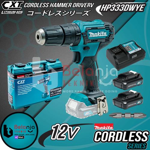 MAKITA Mesin Bor Baterai HP 333 DWYE Hammer Driver Drill Cordless 12 V