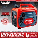 Proquip Genset Inverter QRV2000 IS Generator SilentBensin Recoil 1100 Watt QRV 2000 QRV2000IS