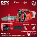 DCK Chainsaw Cordless KDML250Z 10 Inch Alat Potong Dahan 10" Chain Saw 20V KDML 250 Z KDML250