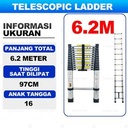 Tangga Lipat Aluminium Teleskopik 6.2m 5..2m 4.4m Single Double Telescopic Ladder Portable 5 Meter Portabel Alat Re novasi Rumah 6/7/10/12/15 layer