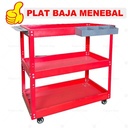 Troli Bengkel Rak 3 Susun Perkakas Trolly Trolley Kabinet Multi-fungsi Perkakas Untuk Rumah Peralatan Penyimpanan Alat Bengkel Mobil Alat Perangkat Keras Troli Kotak Peralatan Tipe Lac Tiga Lapis Dengan Laci Merah Biru