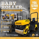 Baby Roller Mesin Dorong Diesel Tandem Compactor Double 1/2 Drum Vibro Pemadat Perata Aspal Tandem YDL- S700 Merk Yongdeli