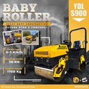 Baby Roller Mesin Dorong Mini Double 1/2 Drum Vibro Pemadat Perata Aspal Tandem YDL- S900 Merk Yongdeli