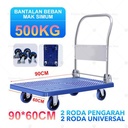 Troli Lipat Barang Roda Dorong Handtruck Angkut Troley Beban Hand Truck Folding Platform Cart Flatbed  Dolly Gerobak Warehouse Transport Groceries Heavy Duty Utility Storage