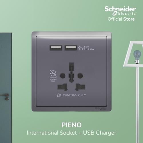 Schneider Electric Pieno Int Socket 16A USB 2.1A - E8242616USB_LS