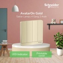 Schneider Electric AvatarOn Saklar 4 Gang 2 Arah - E8334L2LED_WG_G3