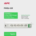 APC Stop Kontak Colokan Listrik SurgeArrest PM5U-GR 5V 2.4A 230V
