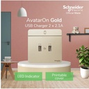 Schneider Electric AvatarOn Gold USB Charger 2.1A - 2 Gang