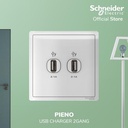 Schneider Electric PIENO USB Charger - 2 Gang 2.1A - E8232USB_WE