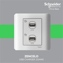 Schneider Electric ZENcelo USB Charger 2 Gang - E8432USB_WE