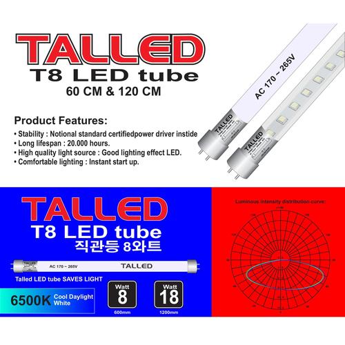 LAMPU TL TUBE LED T8 TALLED 1 BOX ISI 30PCS 18W