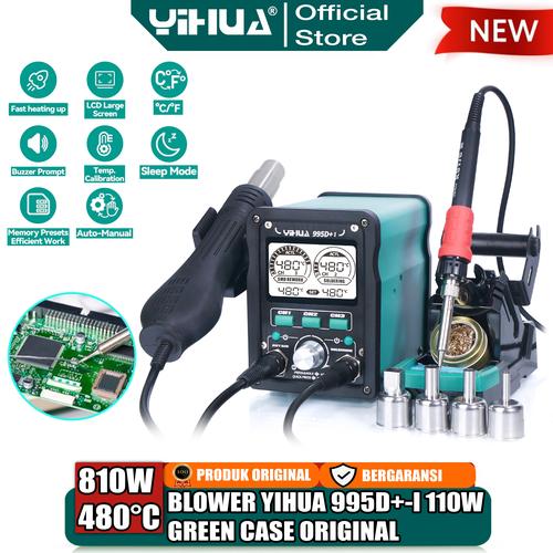 Yihua 995D+-I Blower Solder Uap Hot Air 2 IN 1 Solder Station 110W ORI